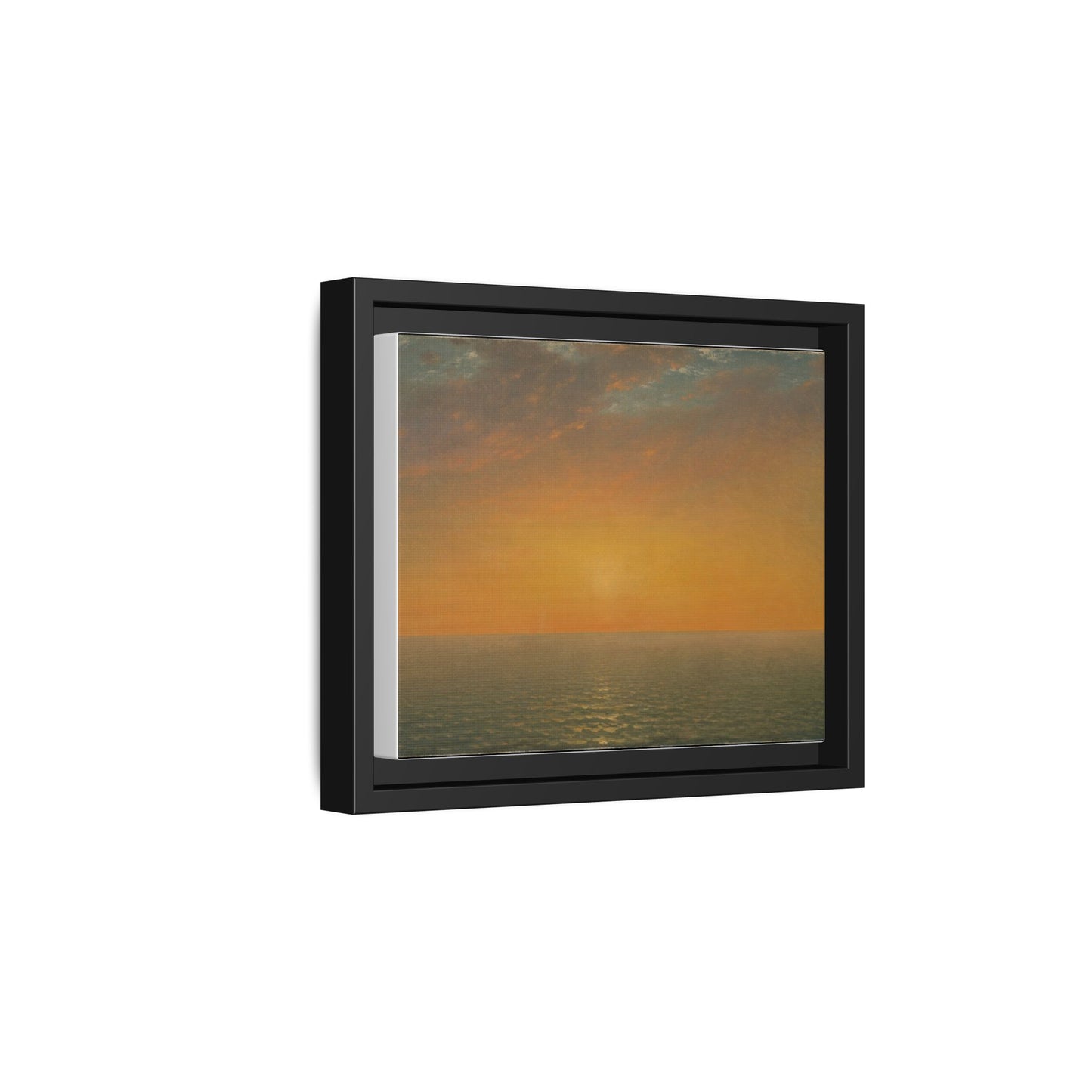 John Frederick Kensett : Sunset on the Sea (1872) - Museum Collection - Framed Canvas Print