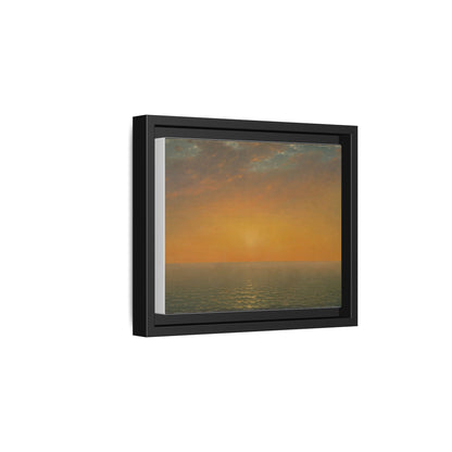 John Frederick Kensett : Sunset on the Sea (1872) - Museum Collection - Framed Canvas Print