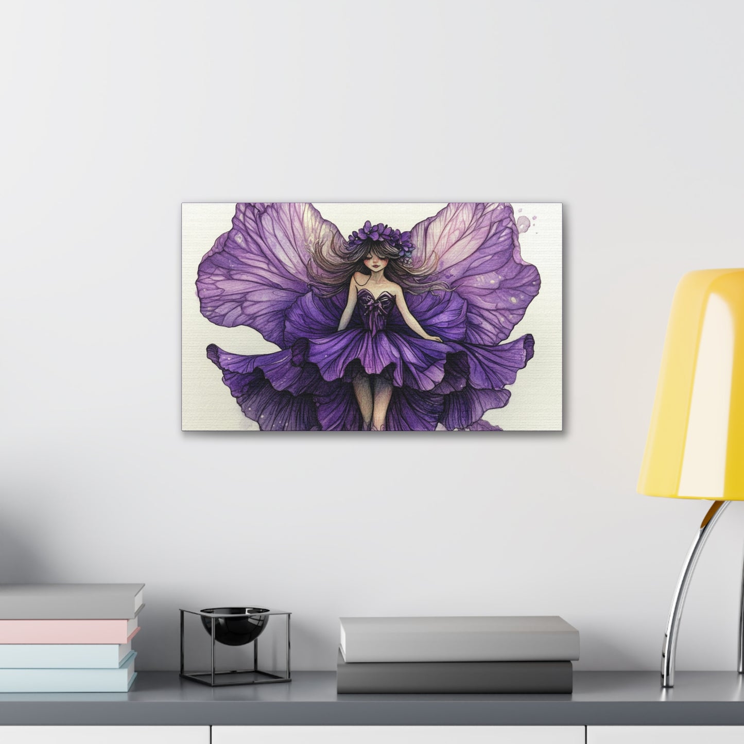 A Violet Affair - Fairies & Flowers Collection - Wall Art - on Canvas