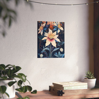 Sunlit Blossoms Fine Art Print - Floral Matte Vertical Posters - Elegant Home Décor