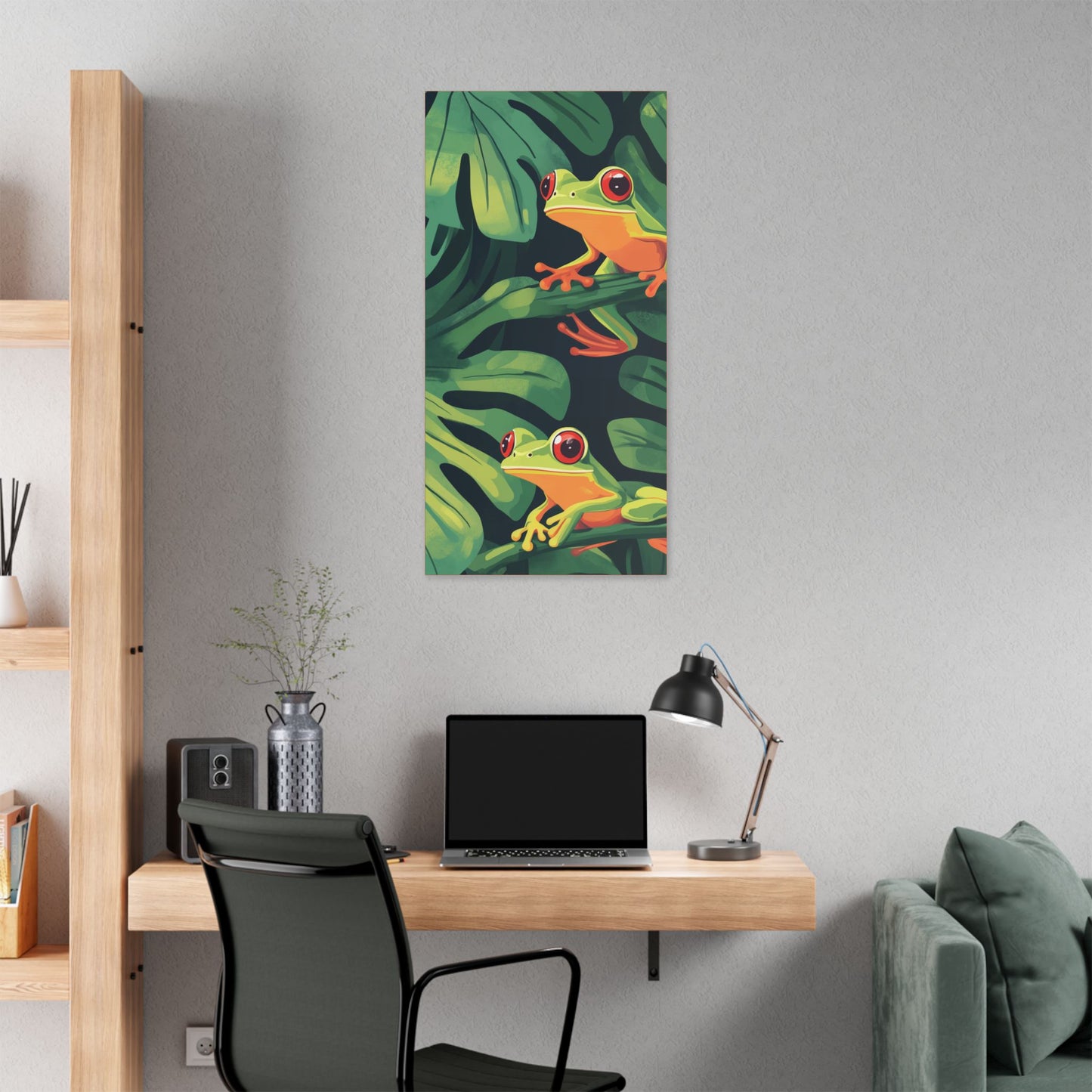 Tree Frog Trio - Garden Friends Series - Fine Art Print on Canvas