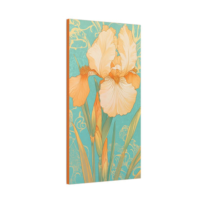 Iris Flowers on Turquois - Stretched Canvas
