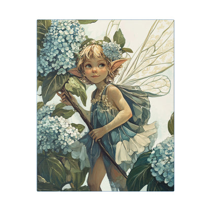 Blue Hydrangea - Flowers & Fairies Collection - Fine Art Print on Canvas