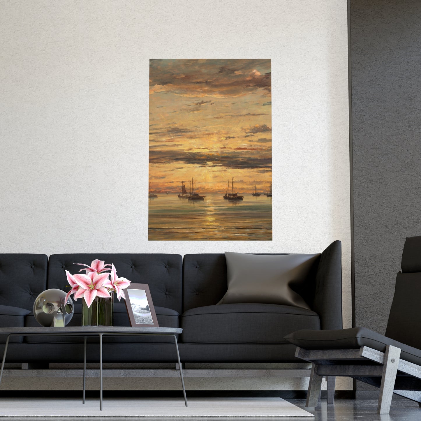 Sunset at Scheveningen - Dutch Maritime Fine Art Poster