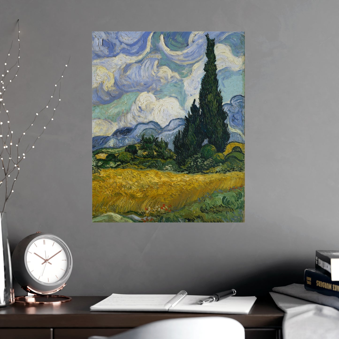 Van Gogh - Wheat Field with Cypresses - Museum Collection - Fine Art Poster