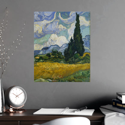 Van Gogh - Wheat Field with Cypresses - Museum Collection - Fine Art Poster