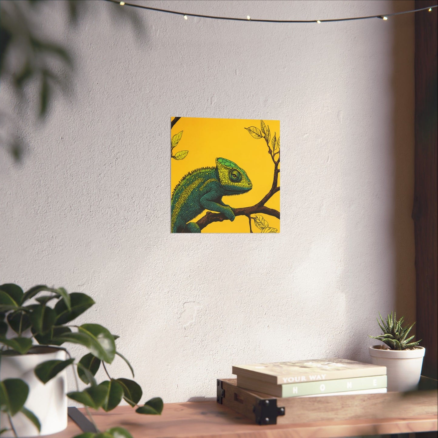 I am not Amused - The Candid Chameleon - Whimsical Animals - Fine Art Print - Vertical Poster - Bohemian Wall Art