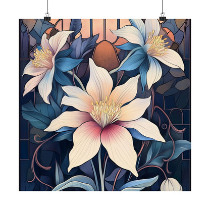 Sunlit Blossoms Fine Art Print - Floral Matte Vertical Posters - Elegant Home Décor