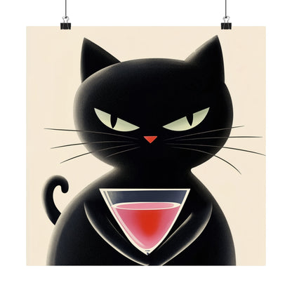 Yes, I'm Judging You - Cat Café Series - Black Cat Poster - Stylish Wall Art for Cat Lovers