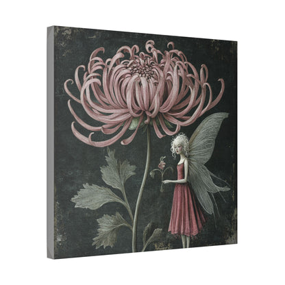 Only Chrysanthemum Will Do - Fairies & Flowers Wall Art Collection on Canvas