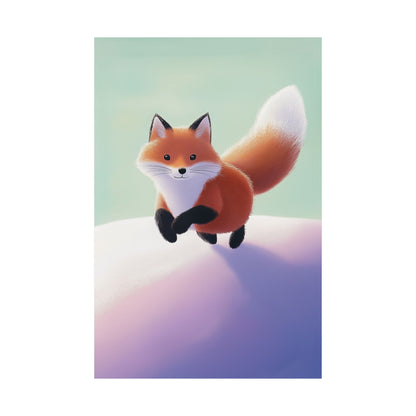 Playful Fox  - Whimsical Animals Wall Art - Cute Animal Posters -  Love Foxes - Vertical Poster