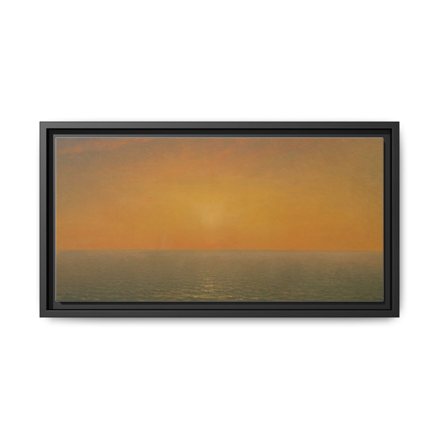 John Frederick Kensett : Sunset on the Sea (1872) - Museum Collection - Framed Canvas Print