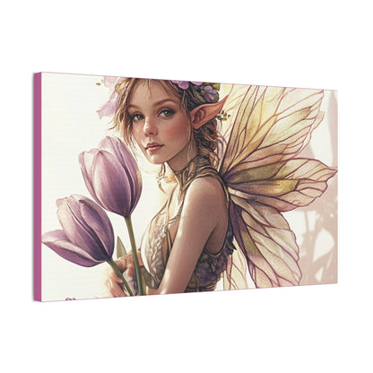Tuesdays are for Tulips - Flowers & Fairies Collection - Fine Art Print on Canvas