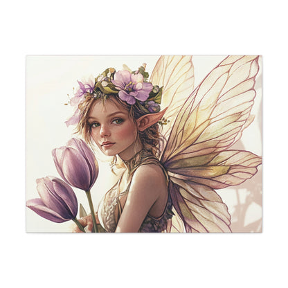 Tuesdays are for Tulips - Flowers & Fairies Collection - Fine Art Print on Canvas