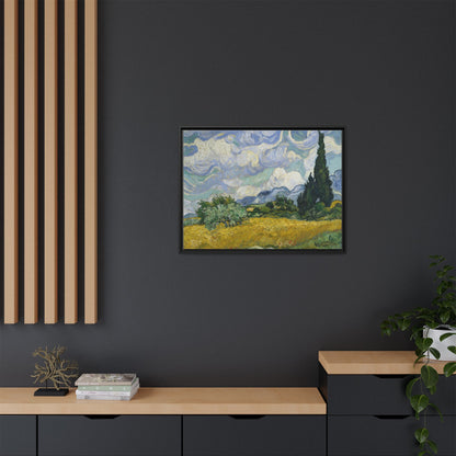 Van Gogh - Wheat Field with Cypresses - Museum Collection - Framed Canvas Print
