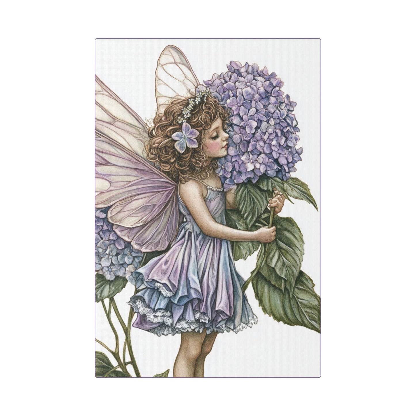 Purple Hydrangea - Flowers & Fairies Collection - Fine Art Print on Canvas