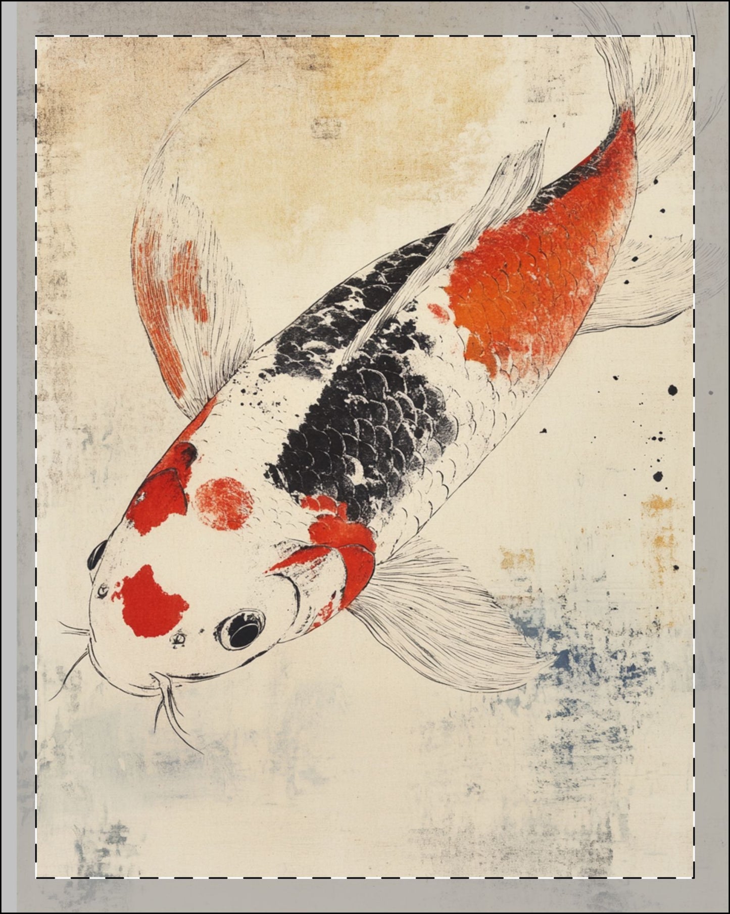 Serene Koi Fish Zen Framed Wall Art
