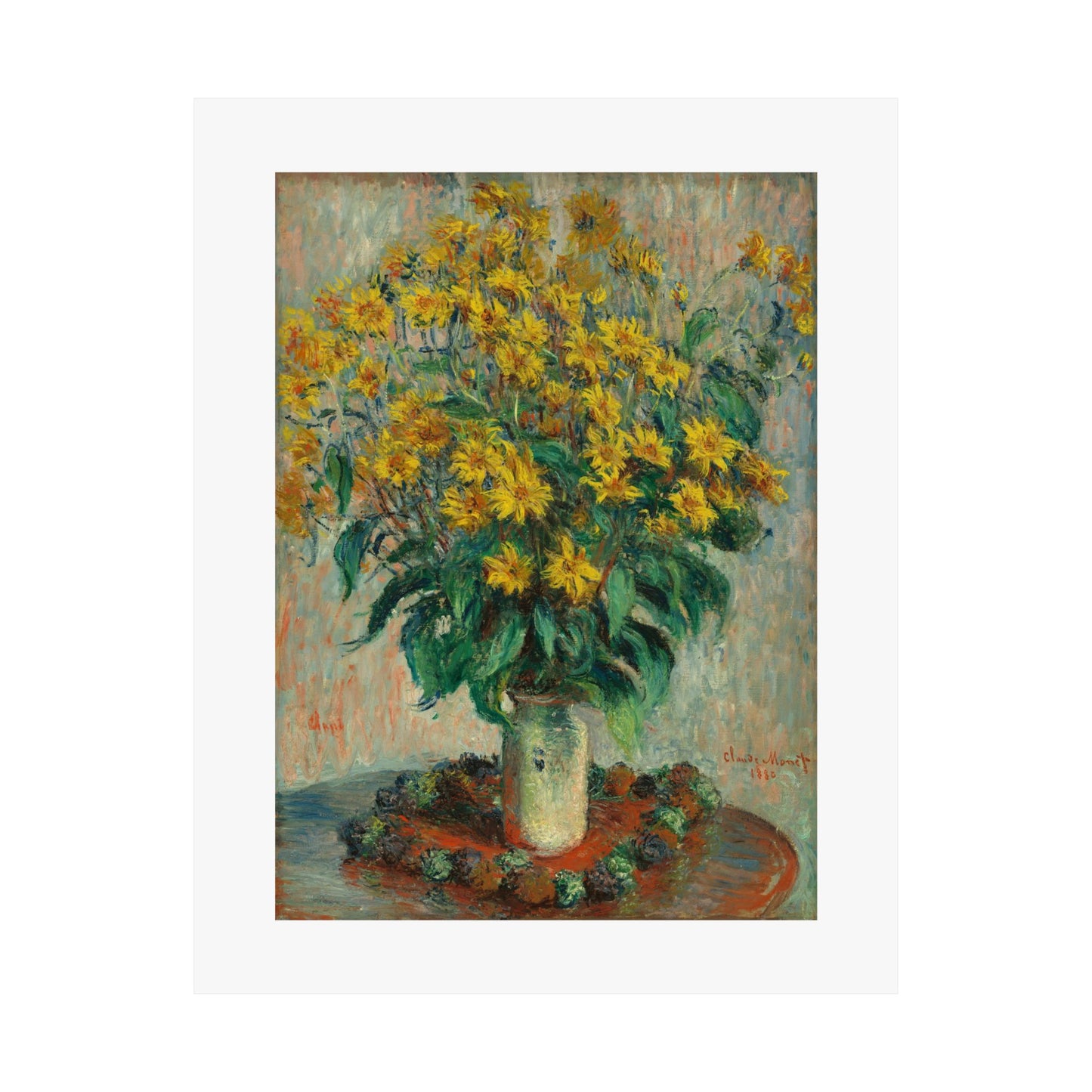 Claude Monet - Jerusalem Artichokes Painting - Fine Art Print - Vertical Poster - Floral Art Décor