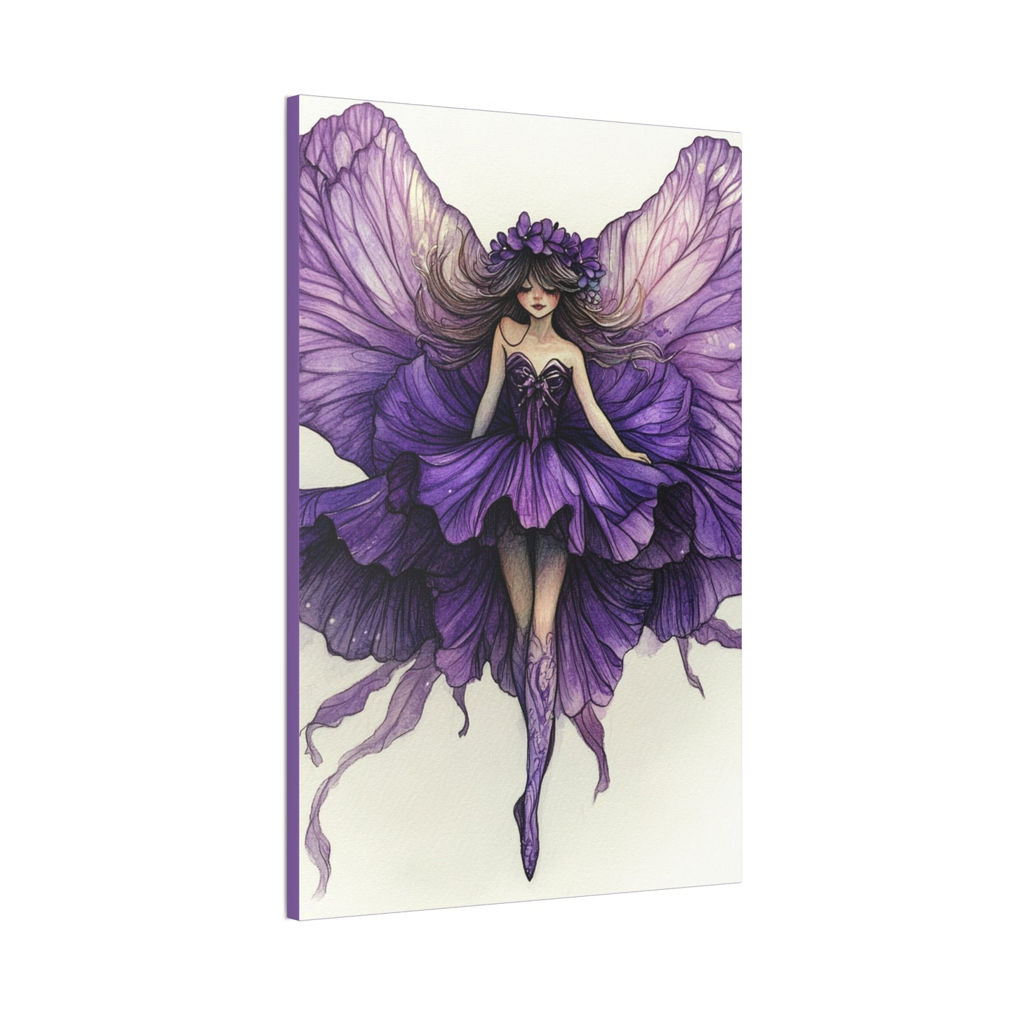 A Violet Affair - Fairies & Flowers Collection - Wall Art - on Canvas