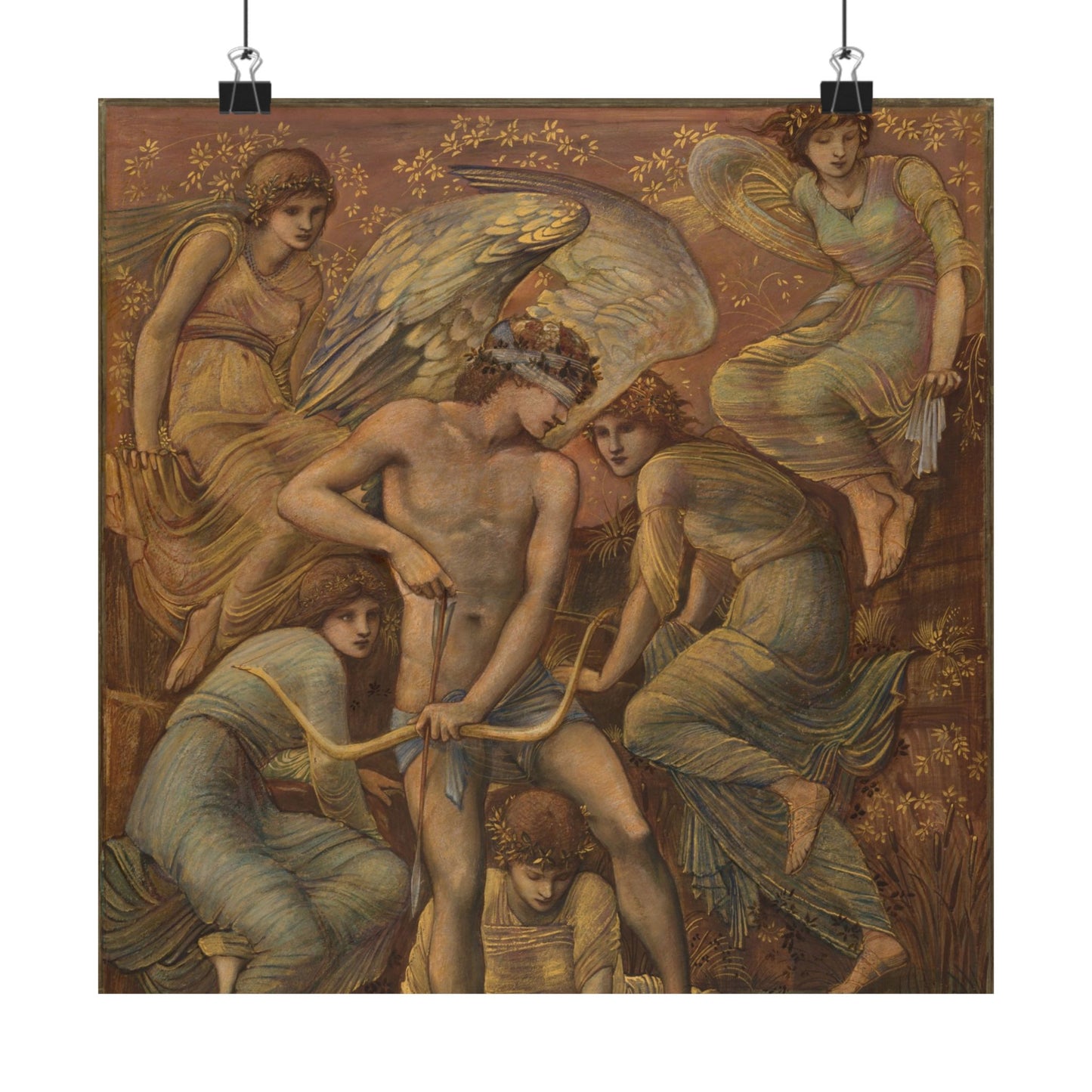 Cupid's Hunting Fields - 1924 - Vintage Fine Art Print - Classic Matte Vertical Poster - Ethereal - Angelic Artwork
