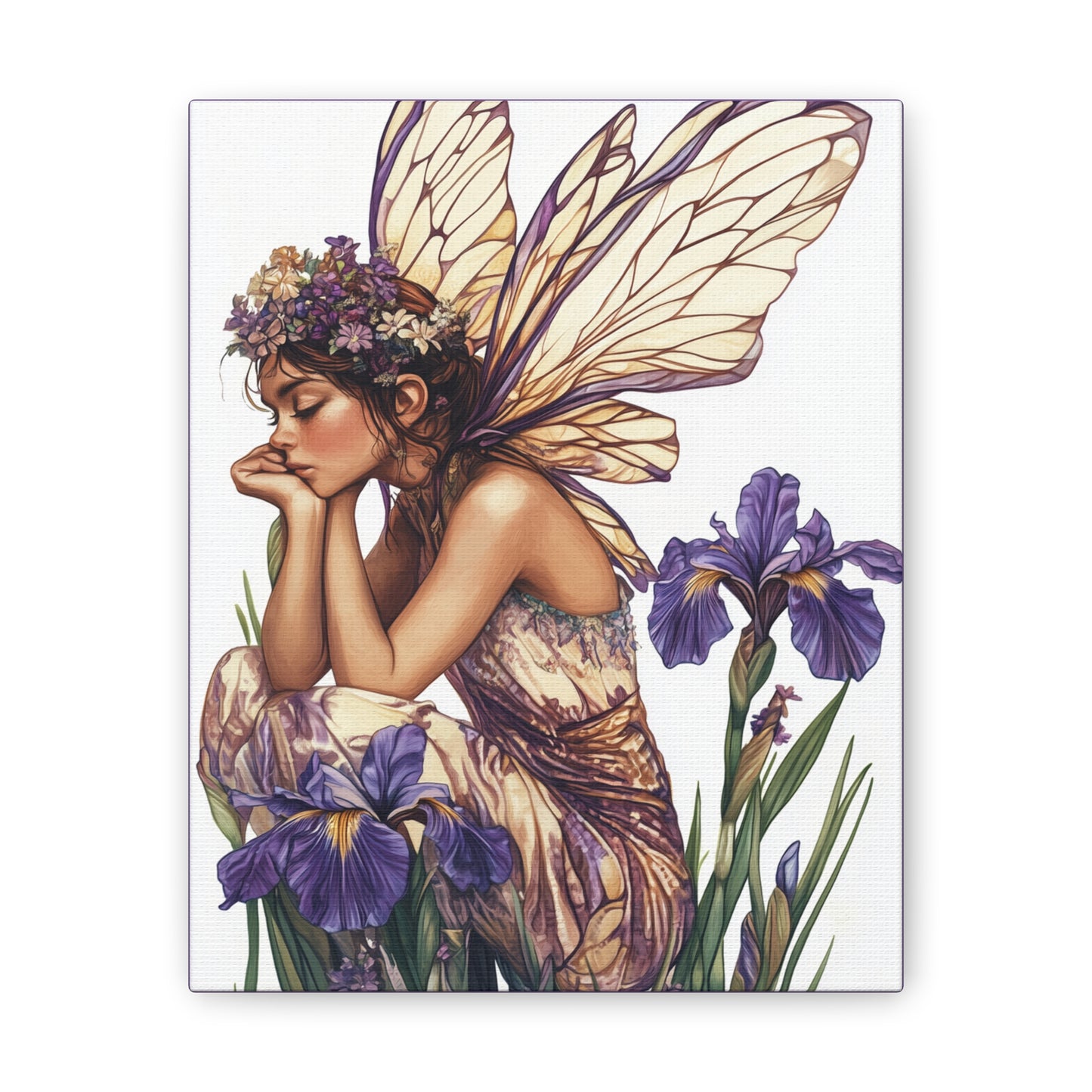 Iris You Were Here - Flowers & Fairies Collection - Fine Art Print on Canvas