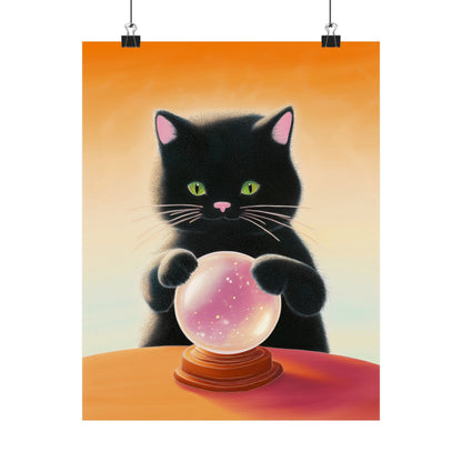 Fortune Telling Cat - Fine Art Print - Whimsical Animals - Posters - Art for Cat Lovers - Wall Art