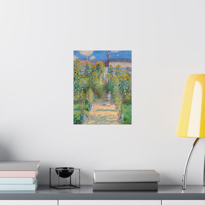 Monet - Garden at Vétheuil Sunflower Fine Art Print