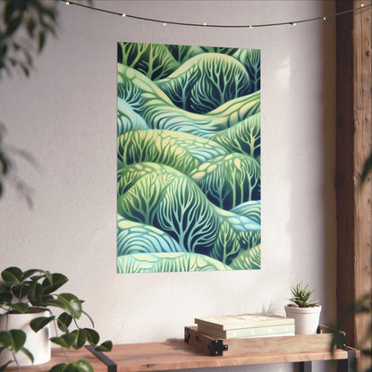 Serene Nature Matte Vertical Poster - Tranquil Forest Design for Home Decor
