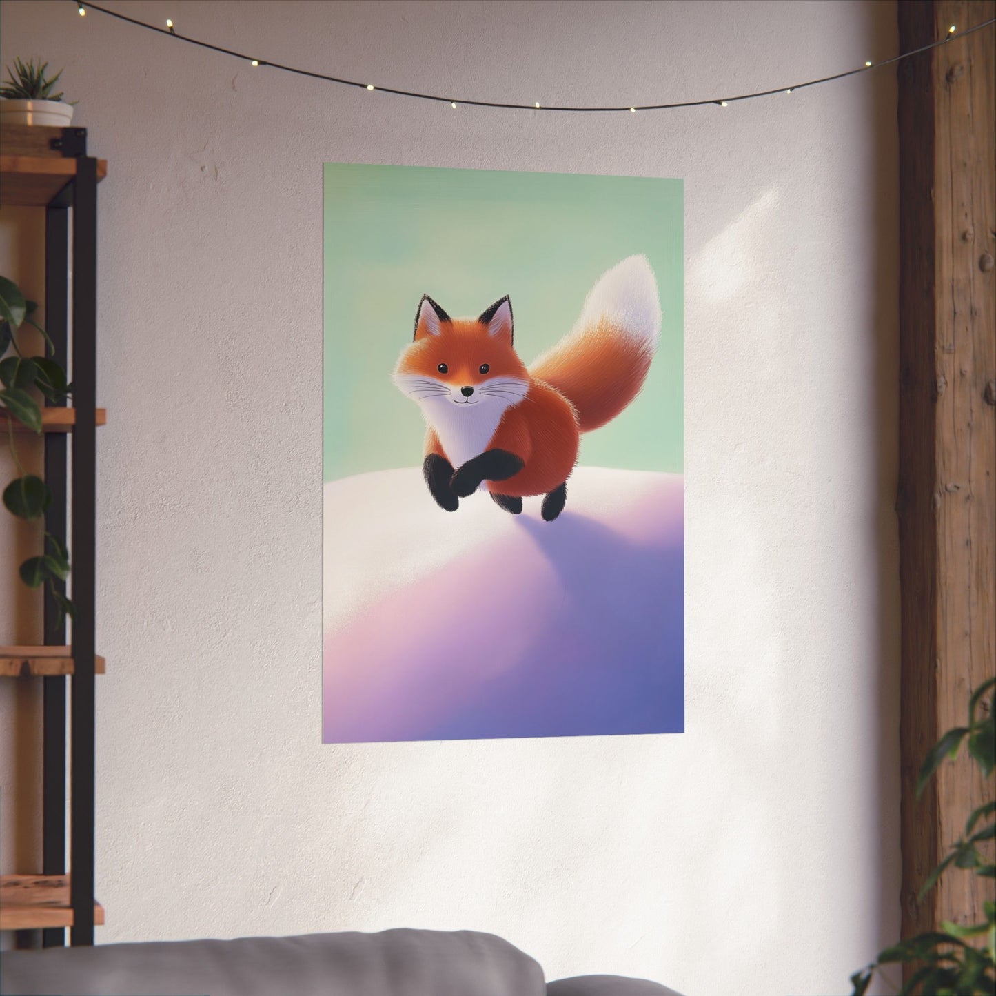 Playful Fox  - Whimsical Animals Wall Art - Cute Animal Posters -  Love Foxes - Vertical Poster