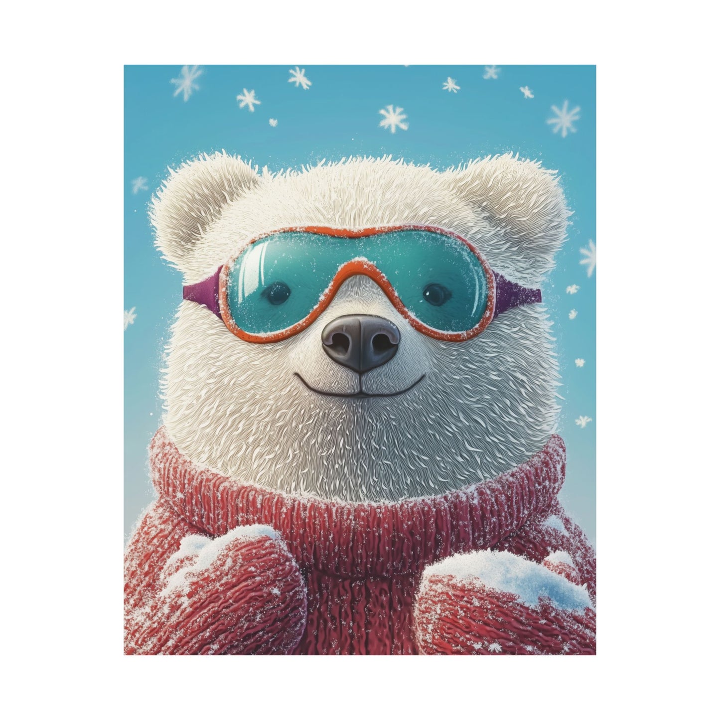 Chill Polar Bear Winter Poster - Cozy & Joyful -  Wall Art & Home Décor