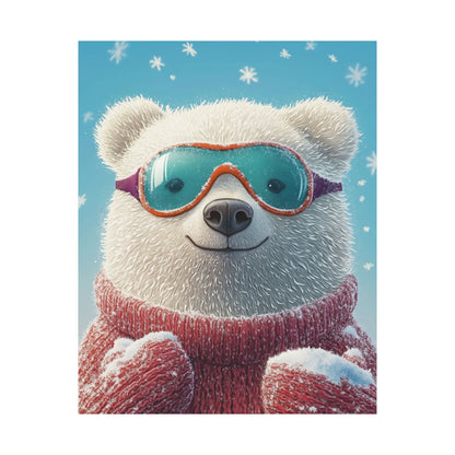 Chill Polar Bear Winter Poster - Cozy & Joyful -  Wall Art & Home Décor