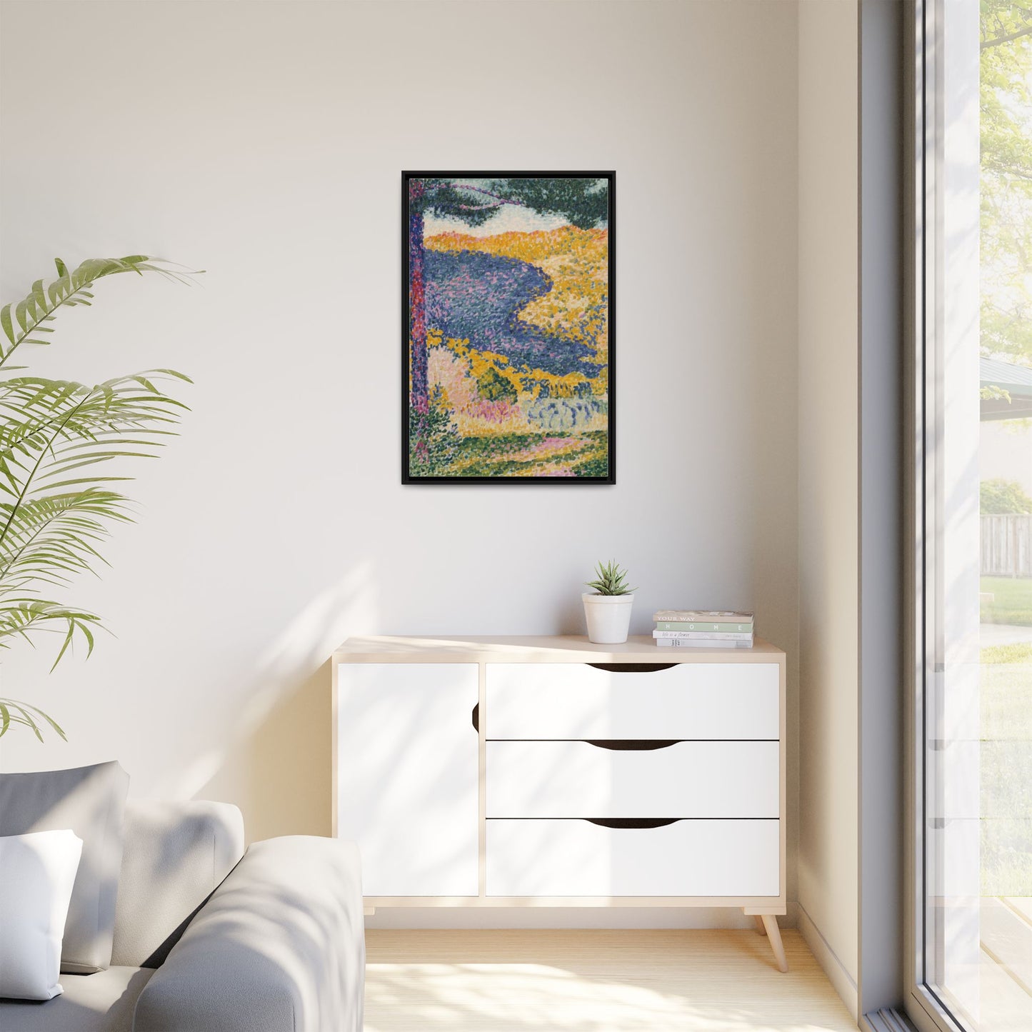 Valley with Fir Shade on the Mountain - Museum Collection - Framed Canvas Print