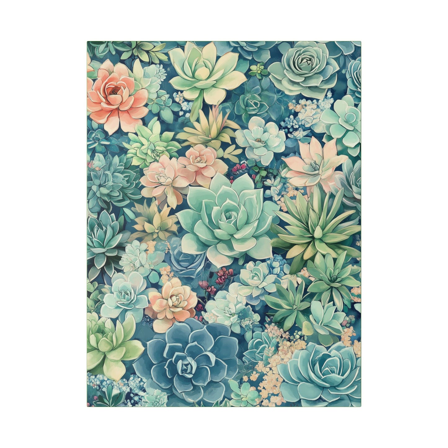 Succulents in Pastel - Secret Garden Collection - Fine Art Print on Canvas