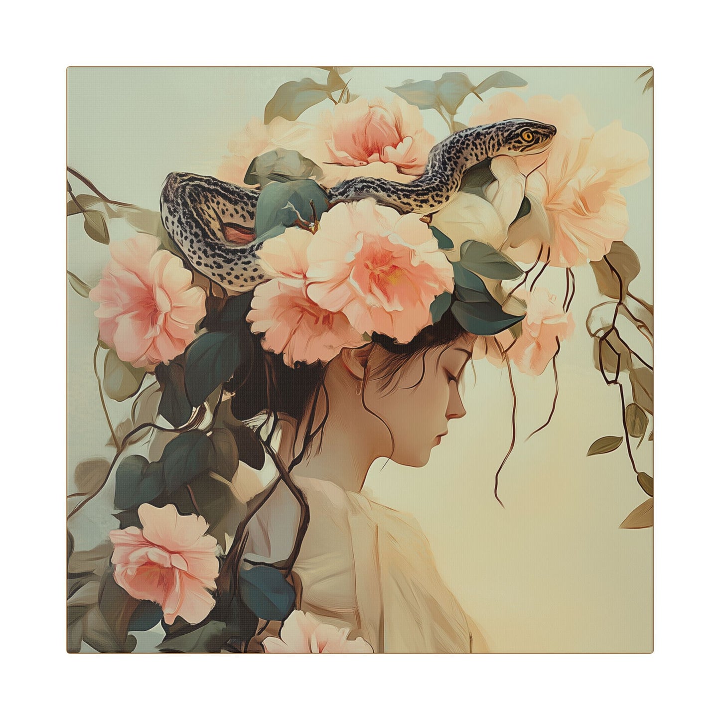 Snake Charmer - Secret Garden Series - Fine Art Print on Canvas