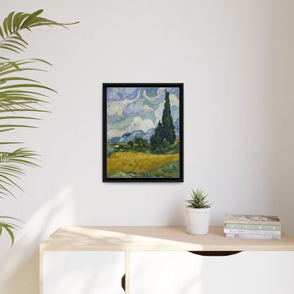 Van Gogh - Wheat Field with Cypresses - Museum Collection - Framed Canvas Print