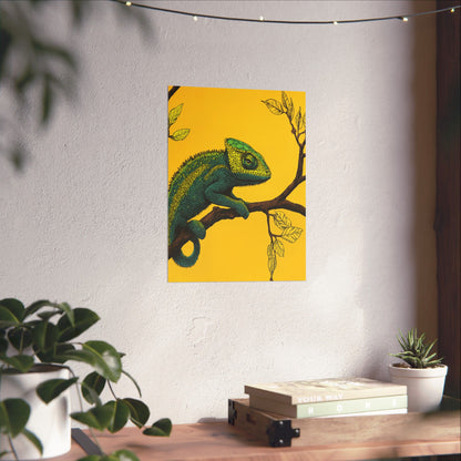 I am not Amused - The Candid Chameleon - Whimsical Animals - Fine Art Print - Vertical Poster - Bohemian Wall Art