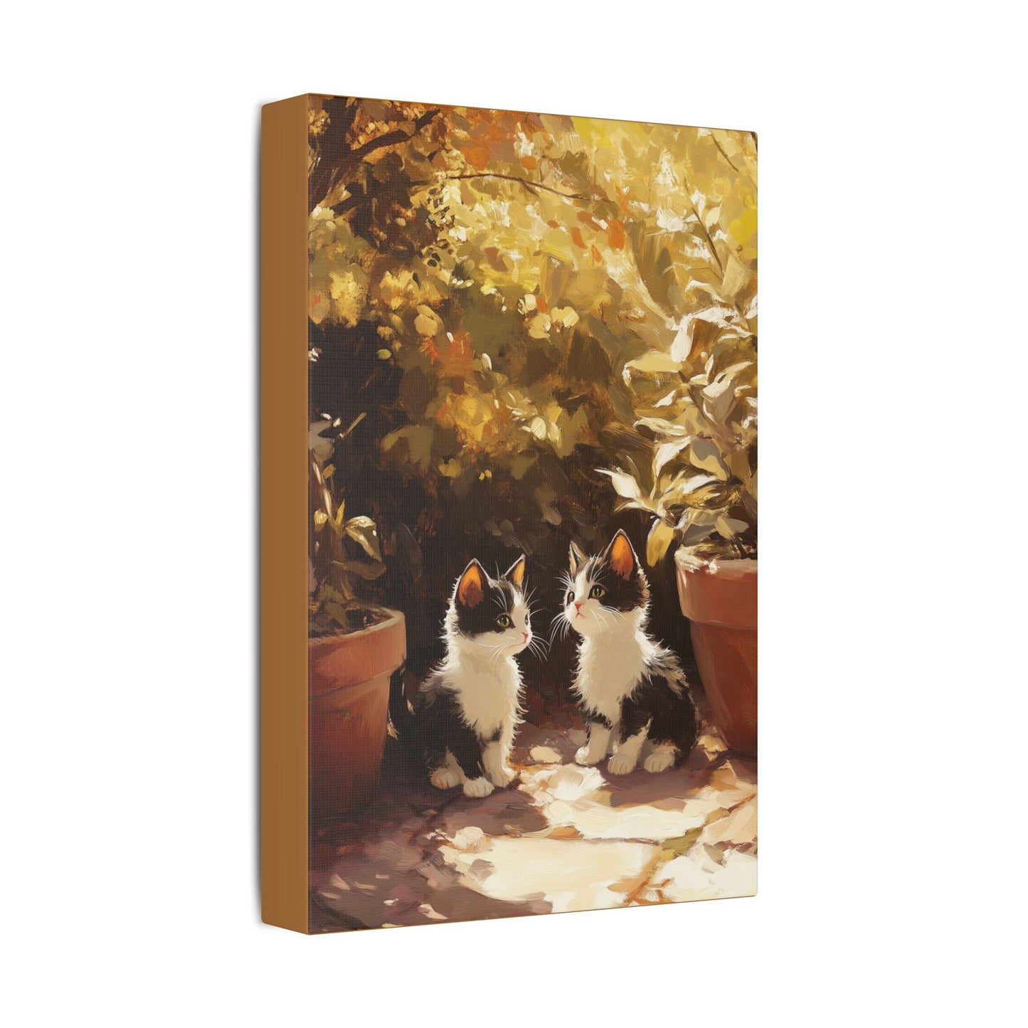 Kittens Conspire  - Garden Friends Series - Fine Art Print on Canvas