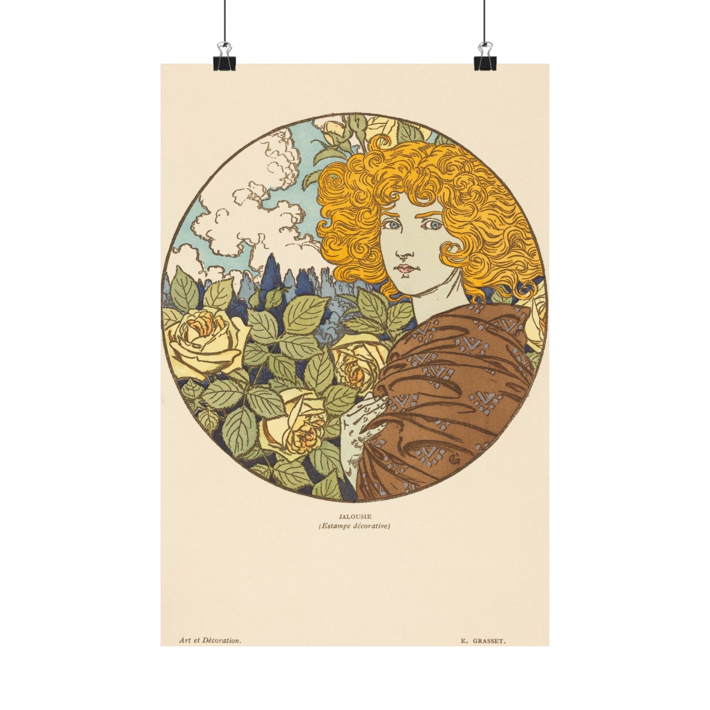 Jealousy - Classic Art - Fine Art Print - Vintage Floral Art Print - Matte Vertical Poster - Art Noveau Posters