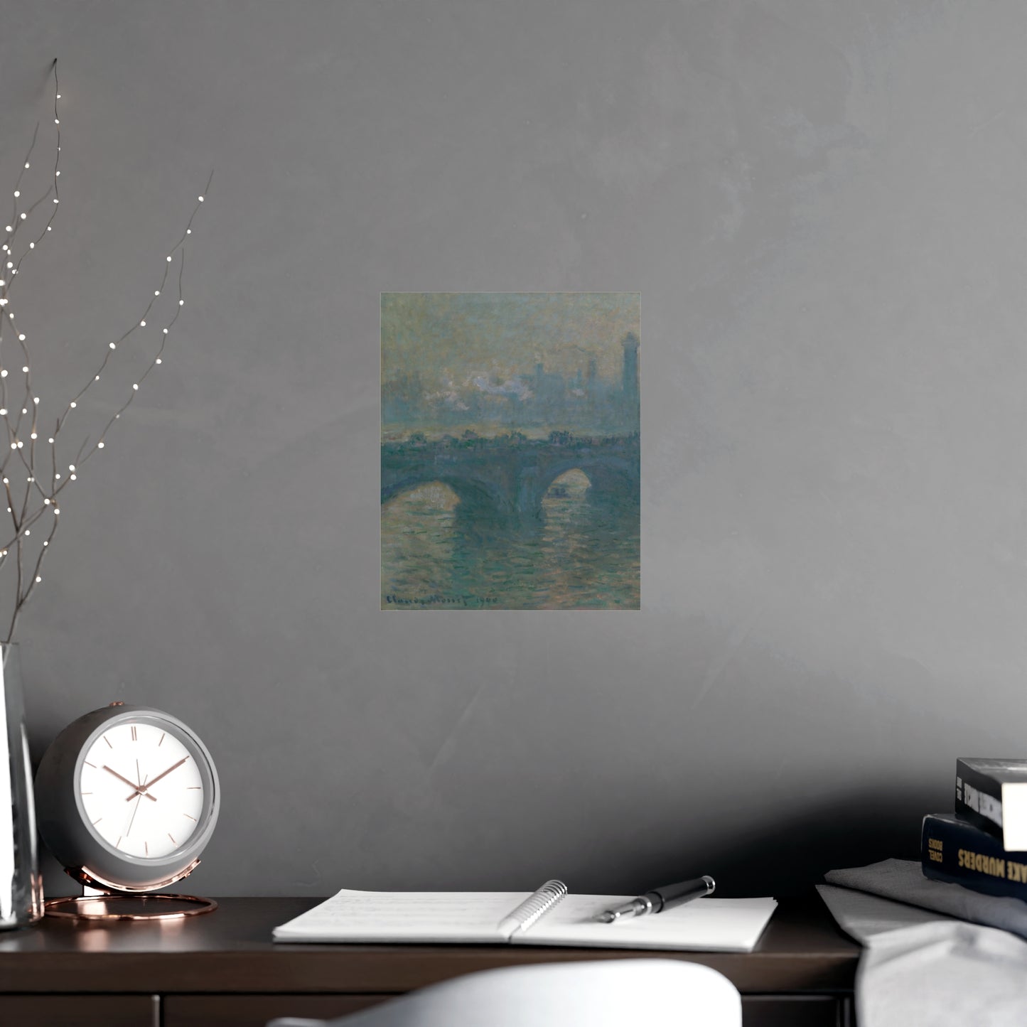 Waterloo Bridge Gray Weather - Monet Fine Art Poster