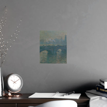 Waterloo Bridge Gray Weather - Monet Fine Art Poster
