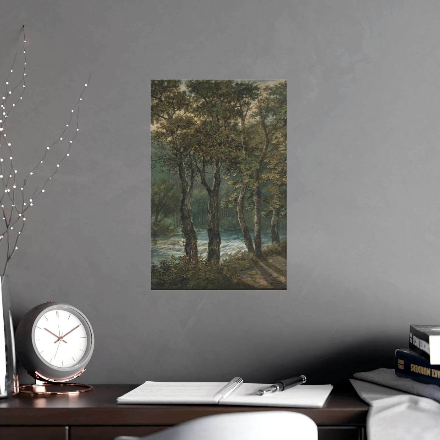 Sunlight Through Trees River Sihl - Forest Landscape Fine Art Poster