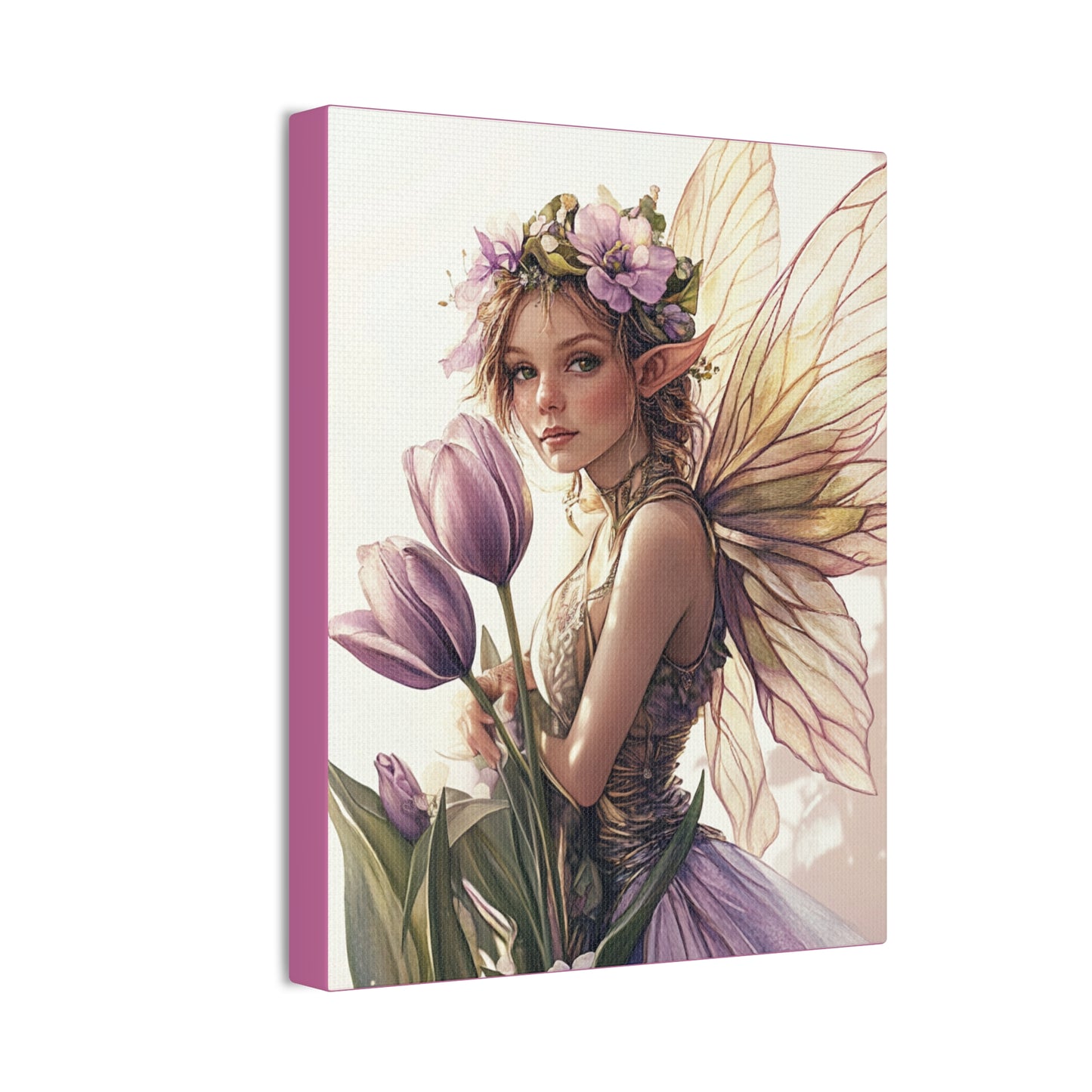 Tuesdays are for Tulips - Flowers & Fairies Collection - Fine Art Print on Canvas