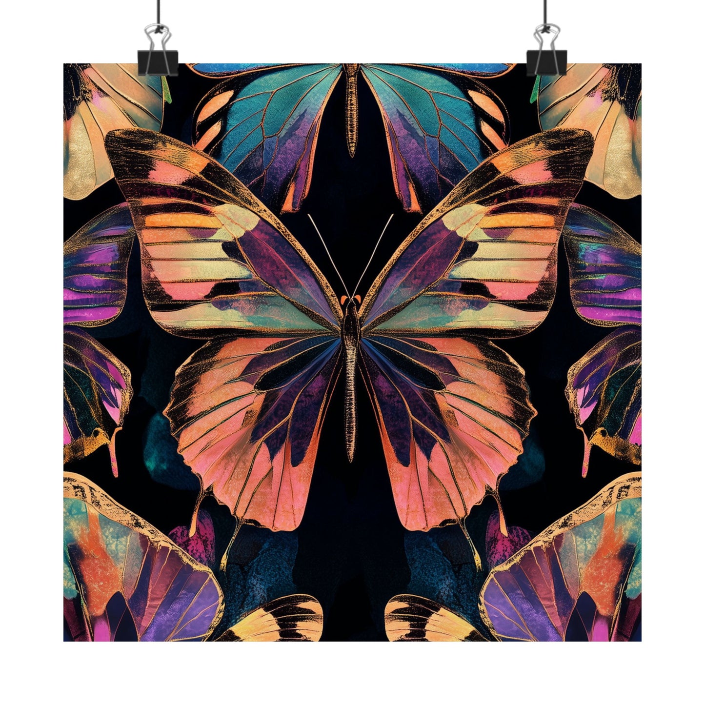 Vibrant Boho Butterflies Fine Art Pint - Matte Poster - Colorful Wall Art for Nature Lovers