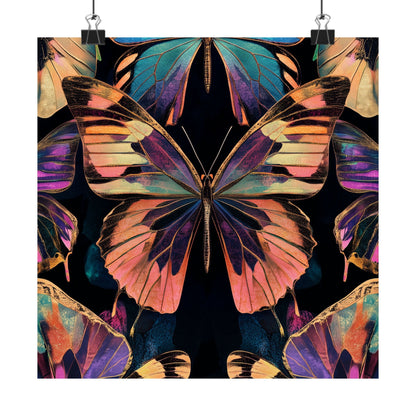 Vibrant Boho Butterflies Fine Art Pint - Matte Poster - Colorful Wall Art for Nature Lovers