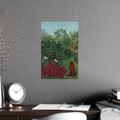 Tropical Forest with Monkeys - Rousseau Fine Art Poster