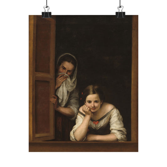 Two Girls at Window Classic Fine Art Print