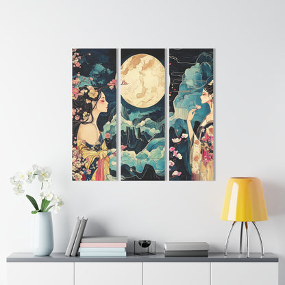 Midnight Moon - Fine Art Print - Acrylic Prints (Triptych)
