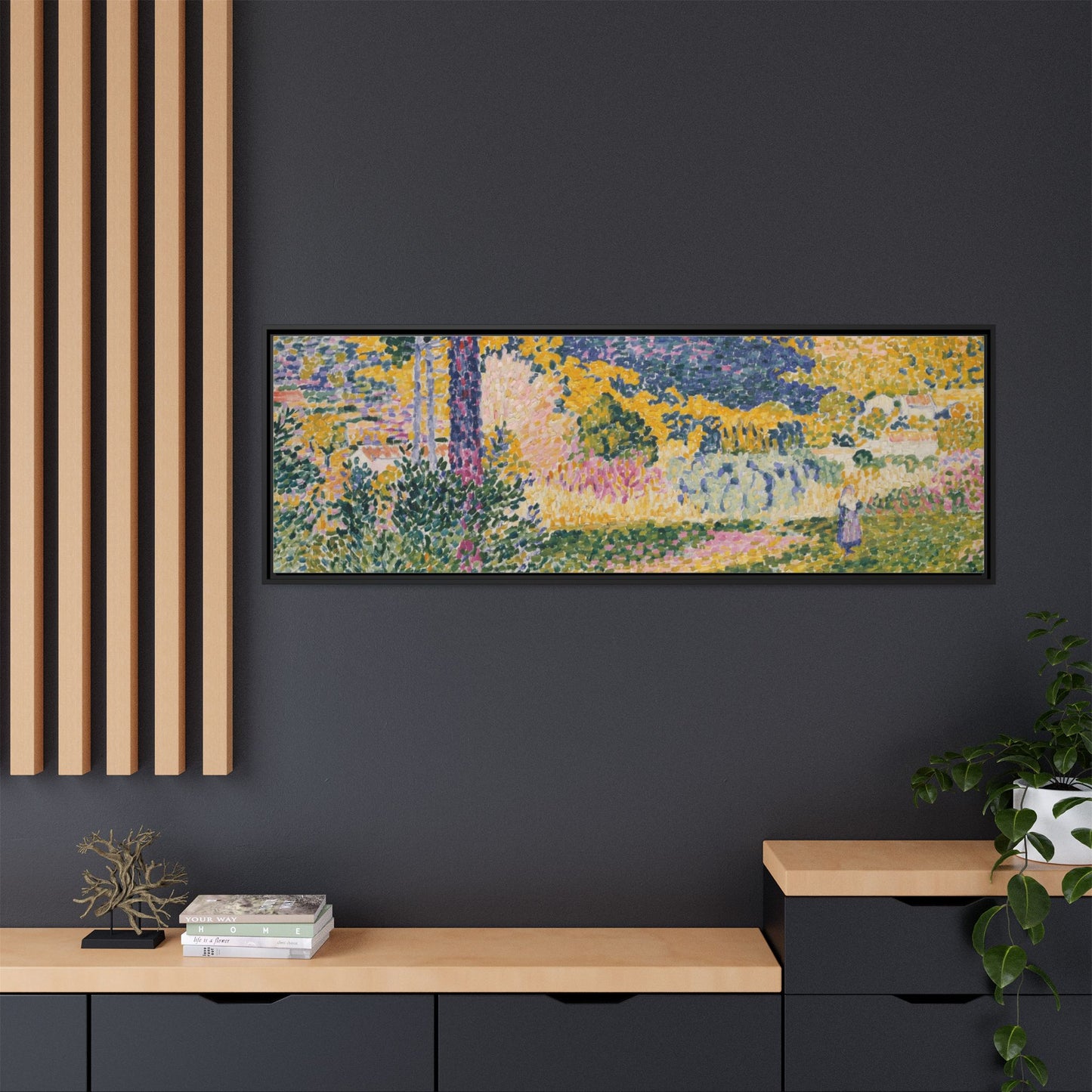 Valley with Fir Shade on the Mountain - Museum Collection - Framed Canvas Print