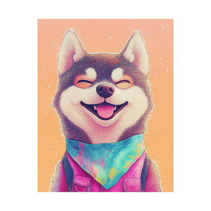 Shiba Inu So Happy - Matte Vertical Poster - Brighten Your Space with Joy - Love Dogs - Wall Art