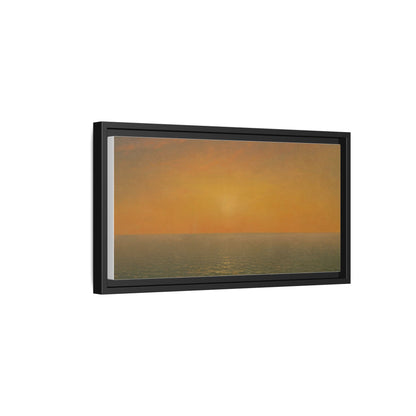 John Frederick Kensett : Sunset on the Sea (1872) - Museum Collection - Framed Canvas Print